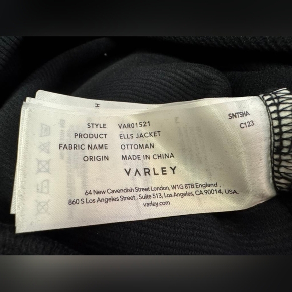 Varley “ELLS JACKET” EUC Ribbed Zip Up Turtleneck Sweater Black Size Medium - Picture 8 of 8